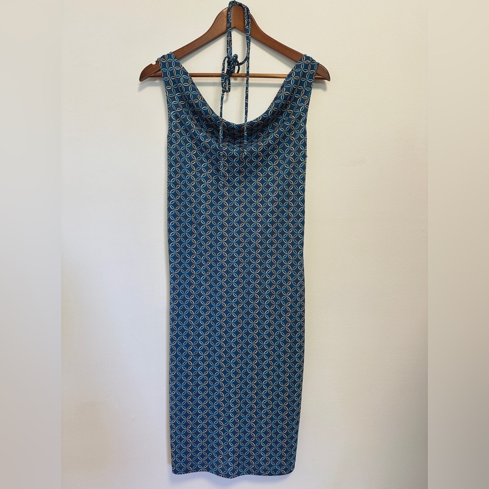 Rampage Blue Patterned Midi Dress SIZE M